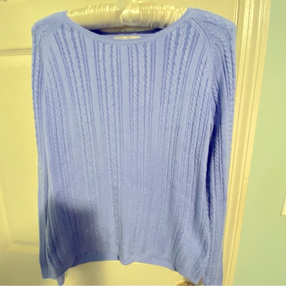 Petite Sophisticate Sweaters Petite Sophisticated Light Blue Cable